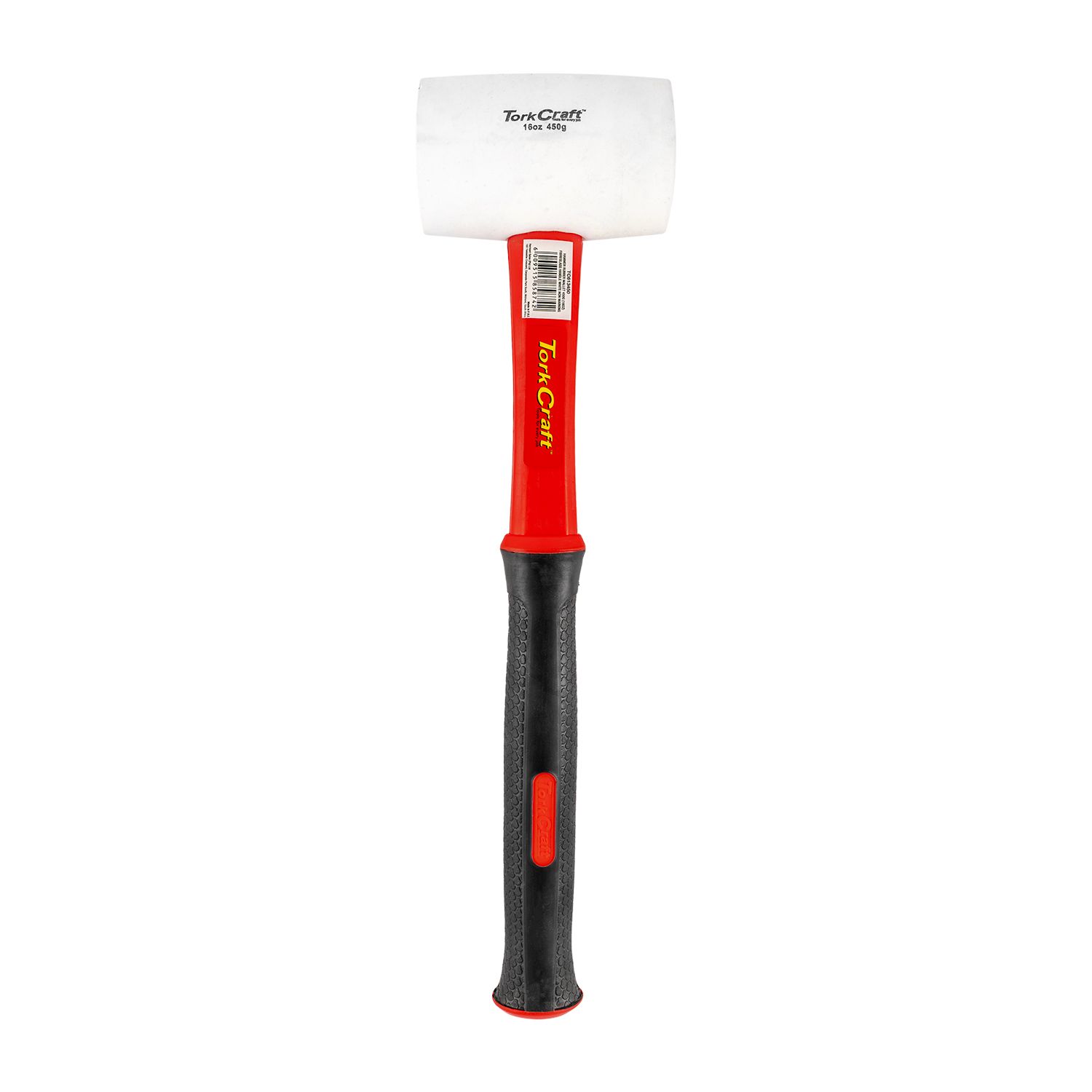 Hammer Rubber Mallet 450g (16oz) Fibreglass Handle White Non-marking
