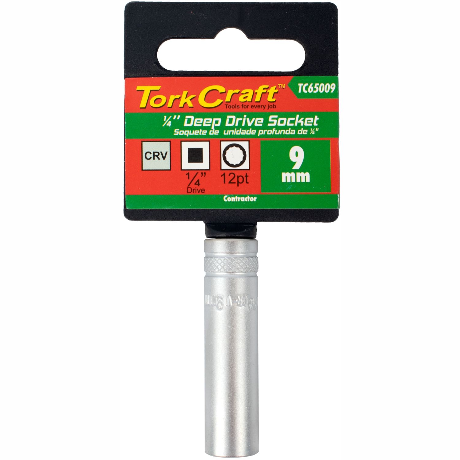 Socket 9mm 1/4' Dr Deep Socket Crv 12 Point