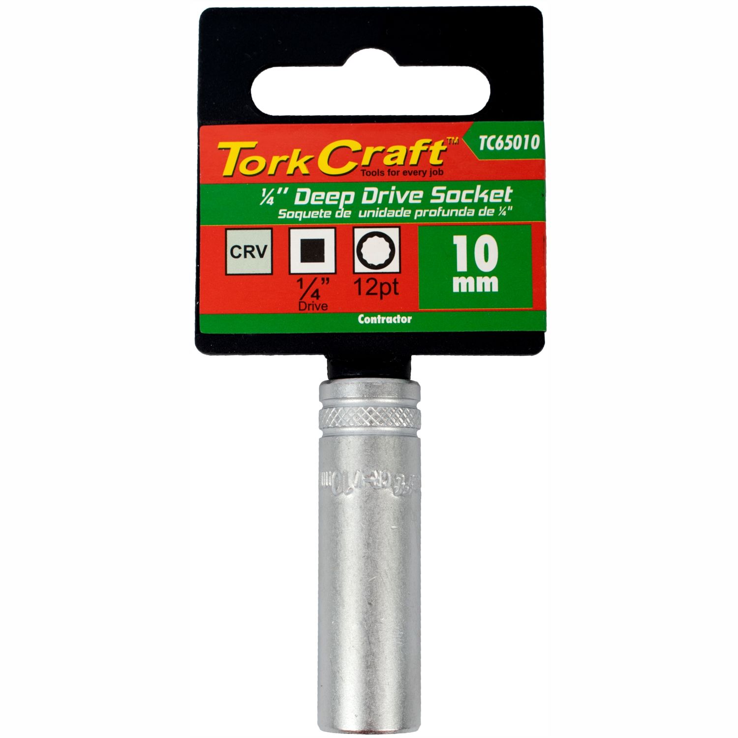 Socket 10mm 1/4' Dr Deep Socket Crv 12 Point