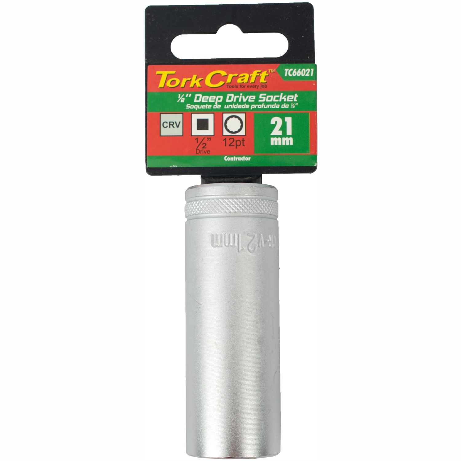 Socket 21mm 1/2' Dr Deep Socket Crv 12 Point