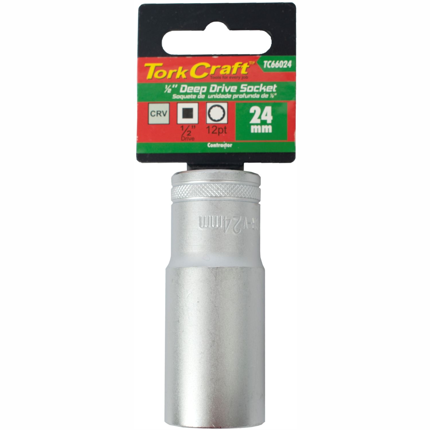 Socket 24mm 1/2' Dr Deep Socket Crv 12 Point
