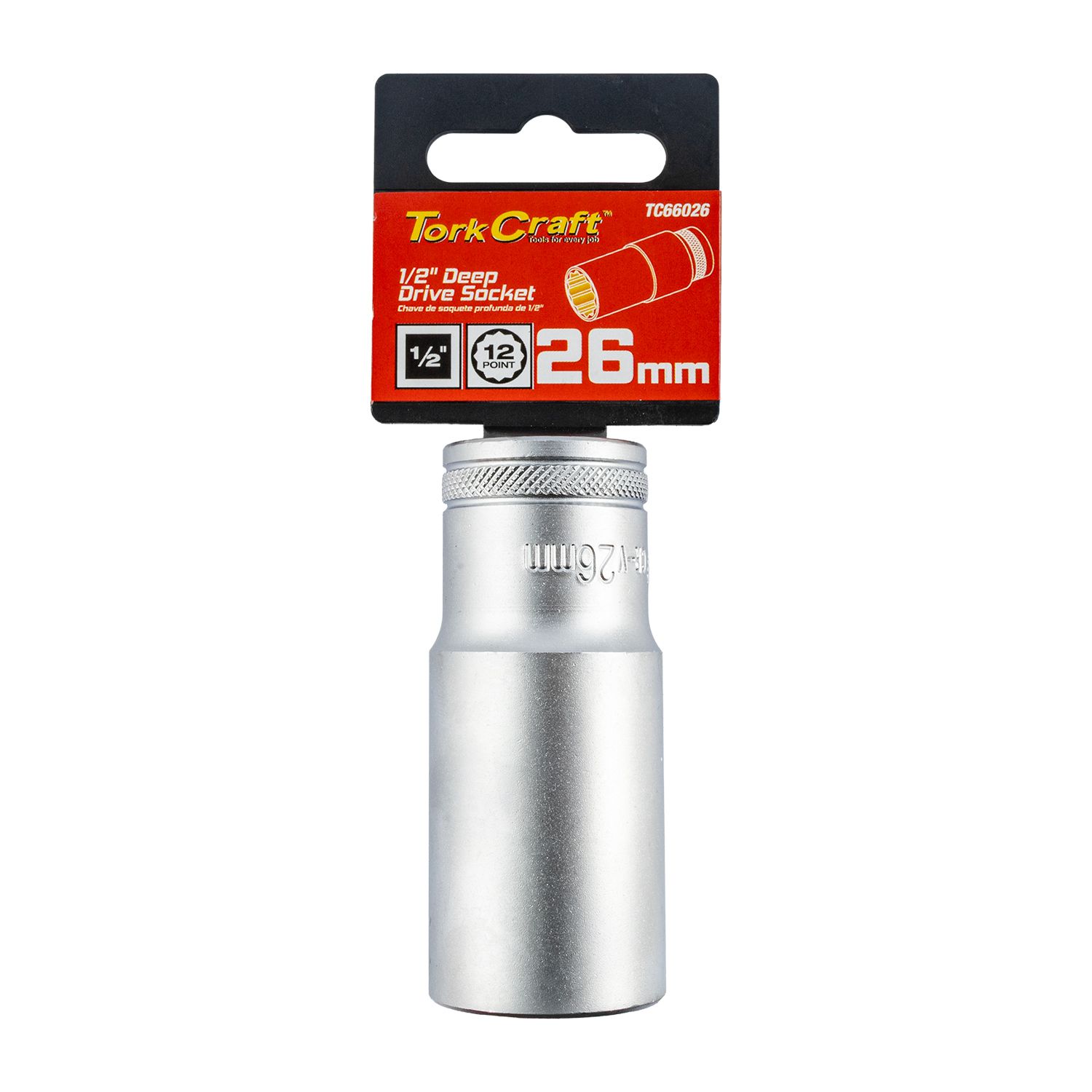 Socket 26mm 1/2' Dr Deep Socket Crv 12 Point