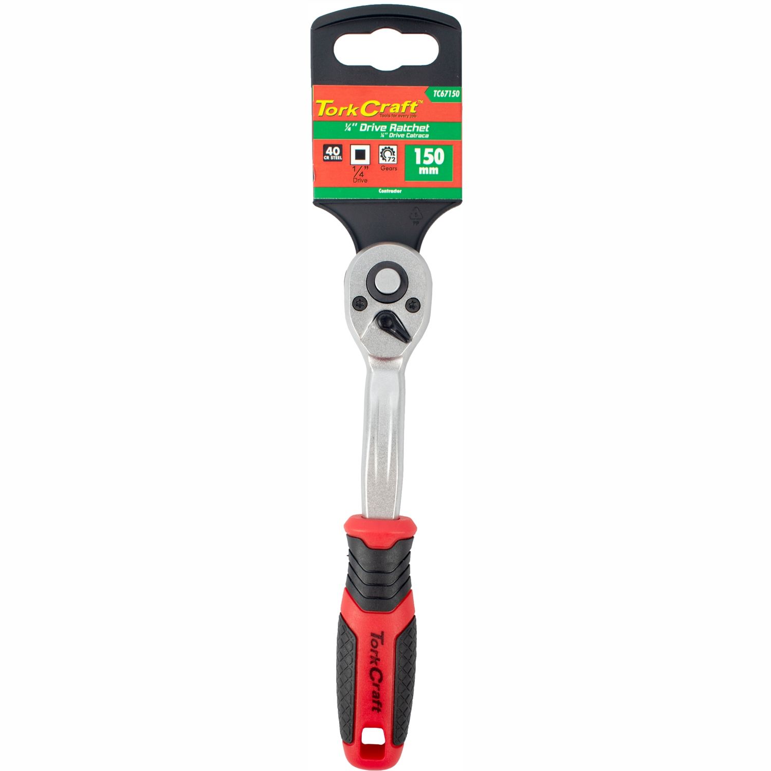 Ratchet 150mm 1/4'dr Offset Ergonomic Grip