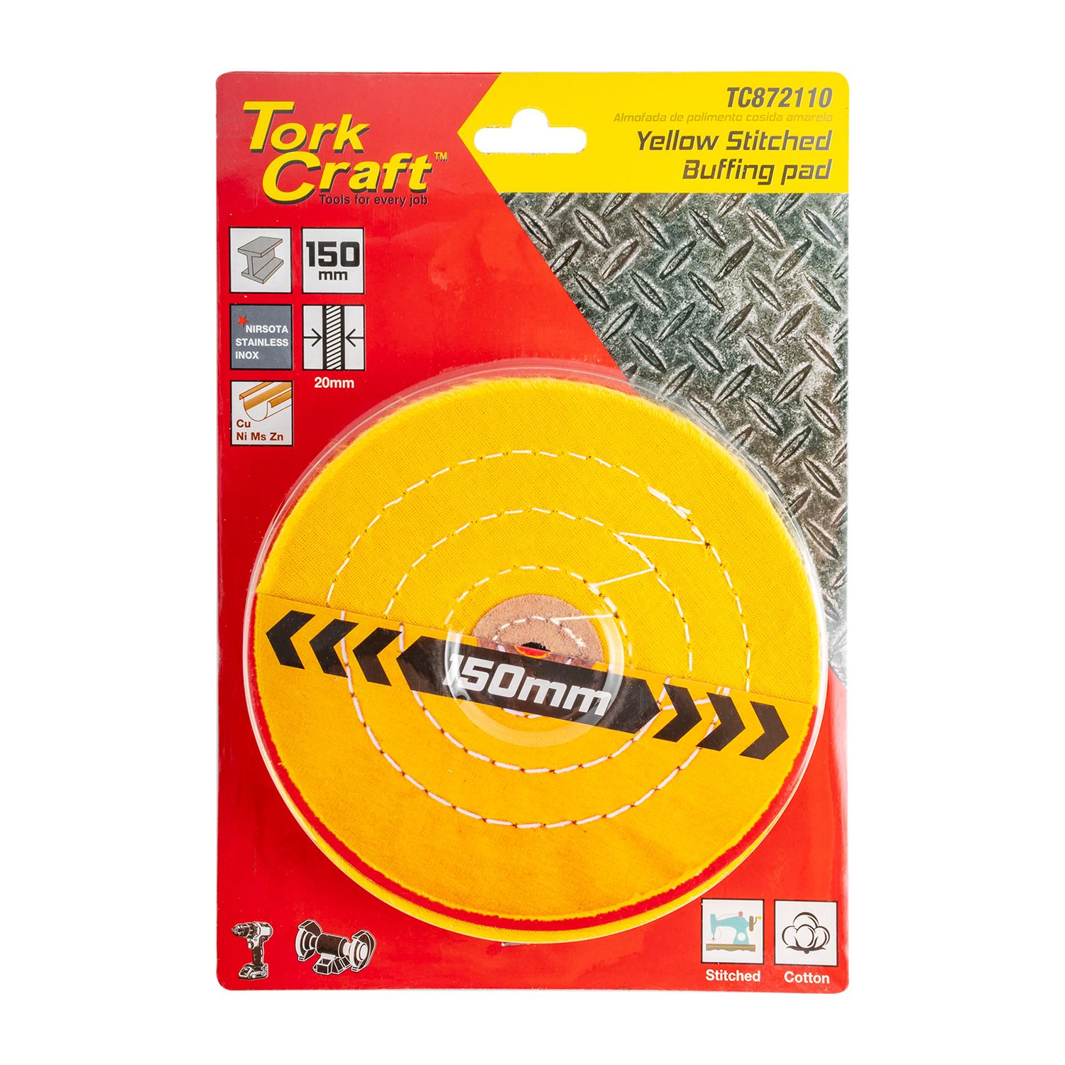 Buffing Pad Soft 150mm To Fit 12.5mm Arbor/spindle - Yellow
