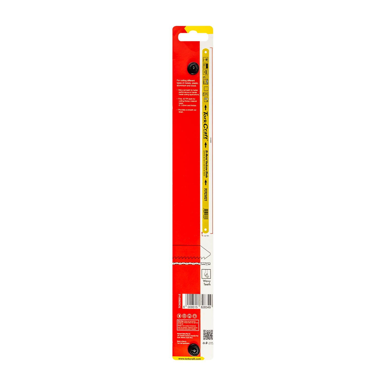 2pc Hacksaw Blade Bi-metal 32tx300 Hanging Card