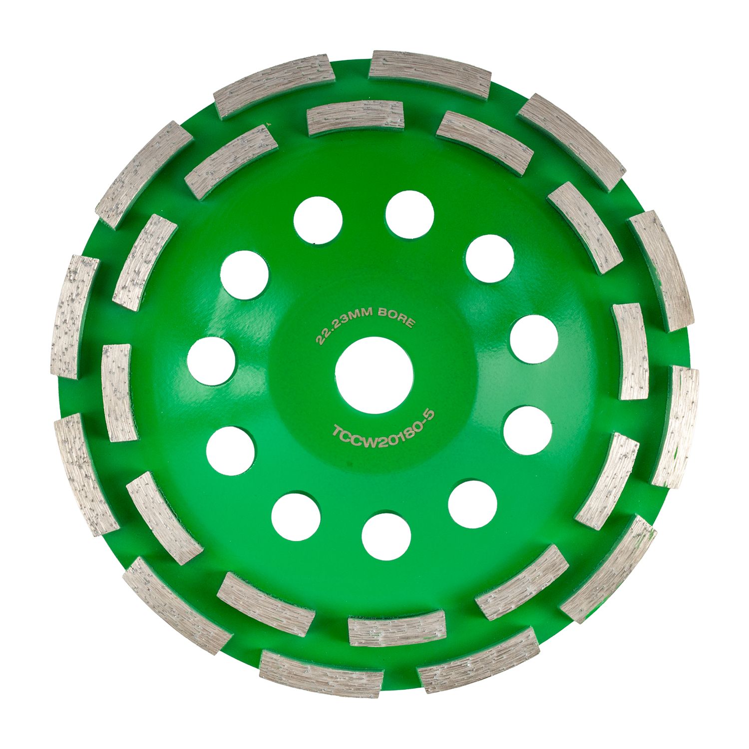 Dia. Cup Wheel 180mm X 22.23mm Dbl Row Cold Pressed Contractor