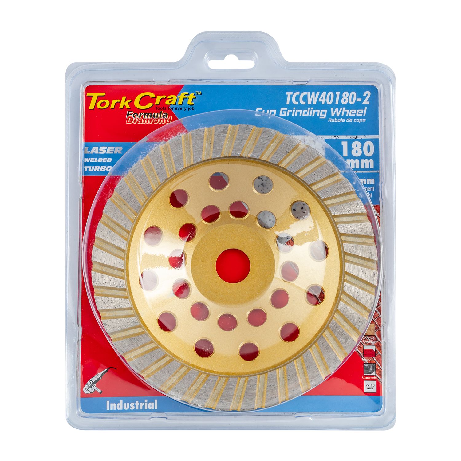 Dia. Cup Wheel 180mm X 22.23mm Turbo Laser Welded Industrial