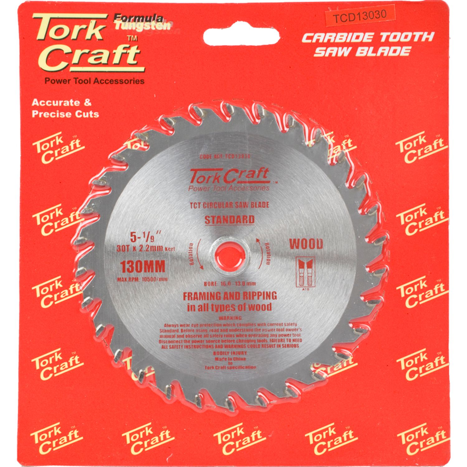 Blade Tct 130 X 30t 16/13 General Purpose Combination Wood