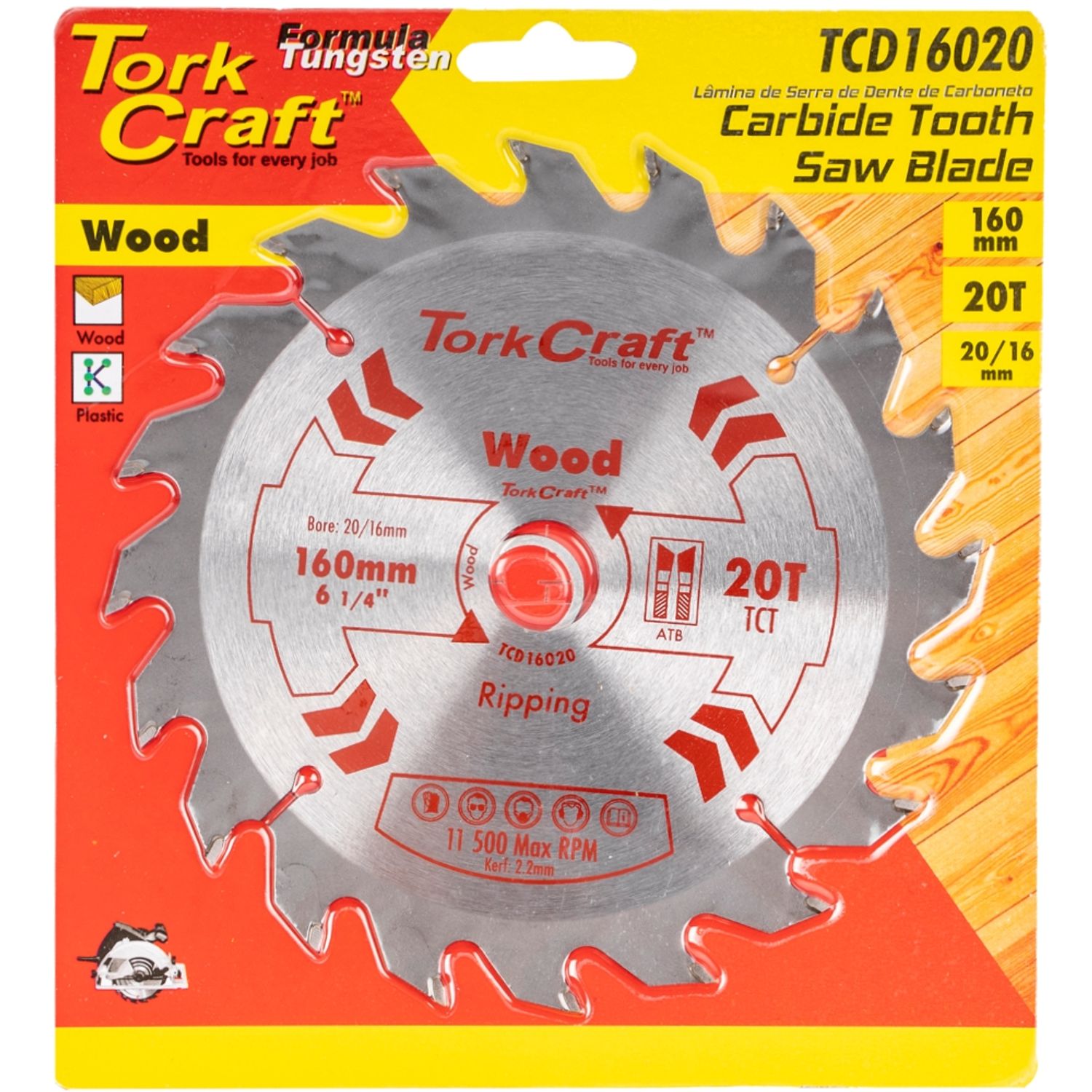 Blade Tct 160 X 20t 20/16 General Purpose Rip Wood