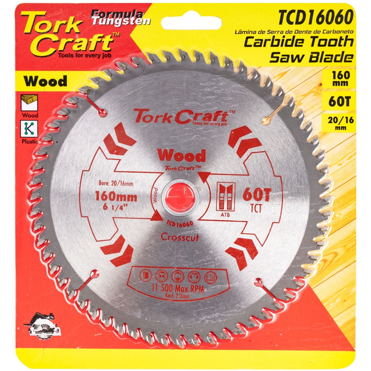 Blade Tct 160 X 60t 20/16 General Purpose Cross Cut