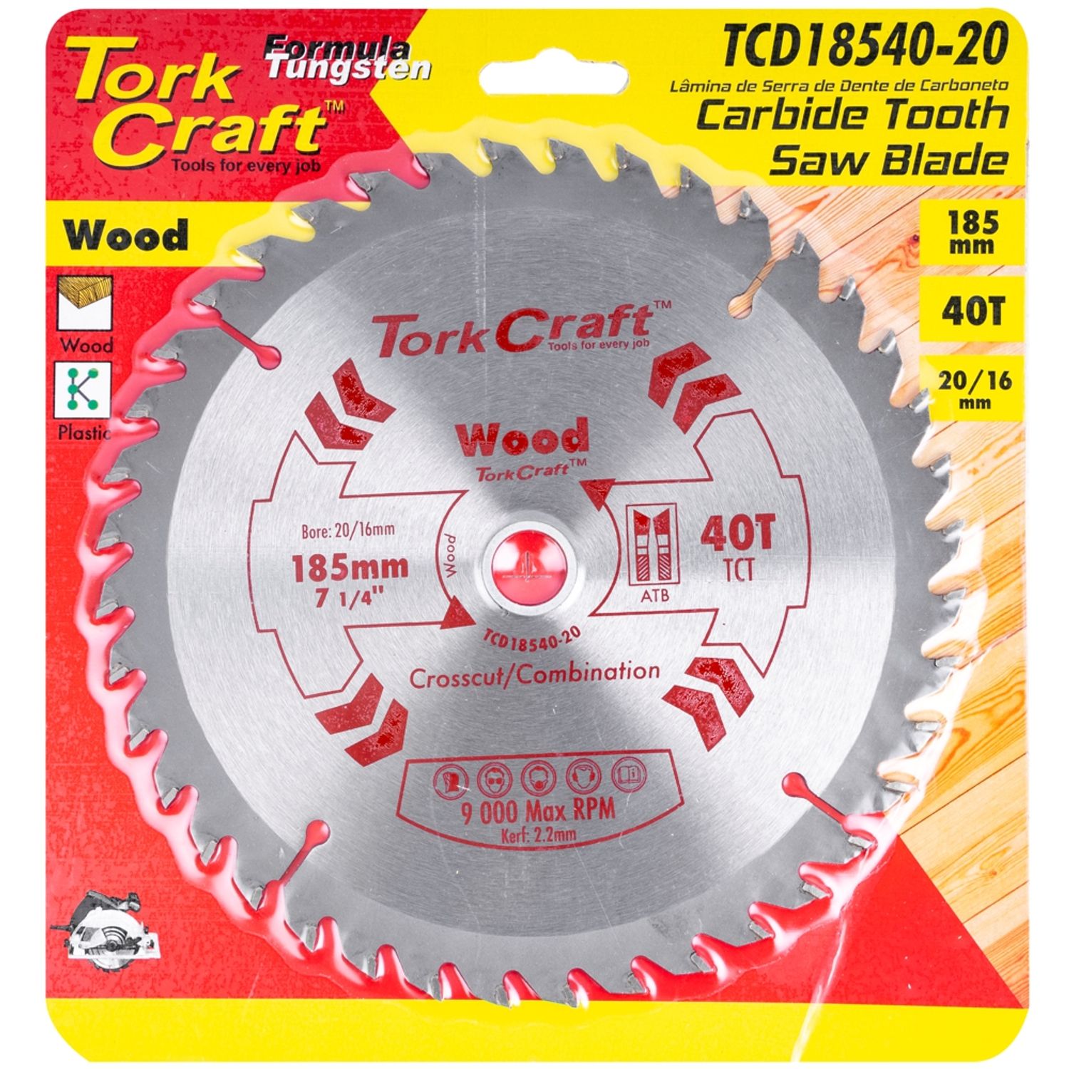 Blade Tct 185 X 40t 20/16 General Purpose Combination