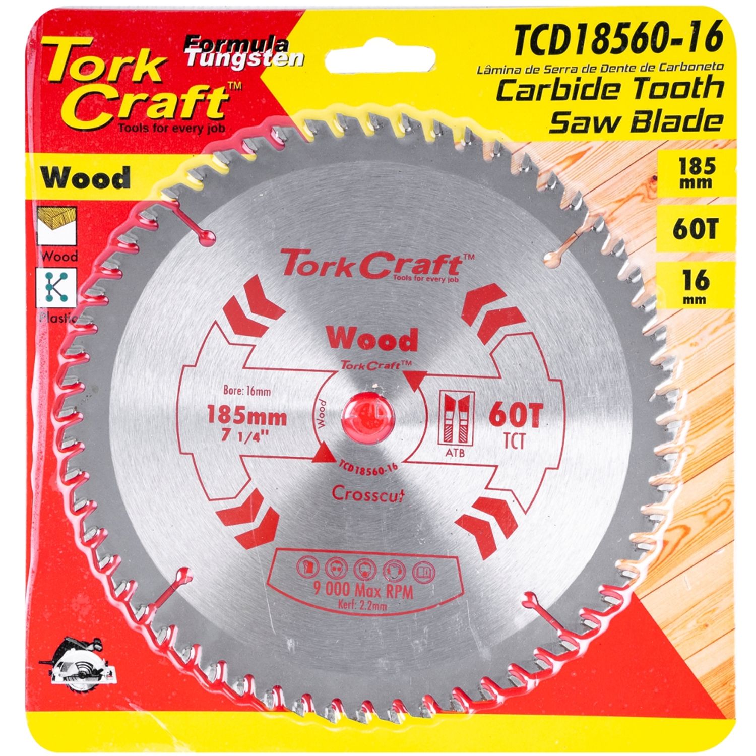 Blade Tct 185 X 60t 16mm General Purpose Cross Cut
