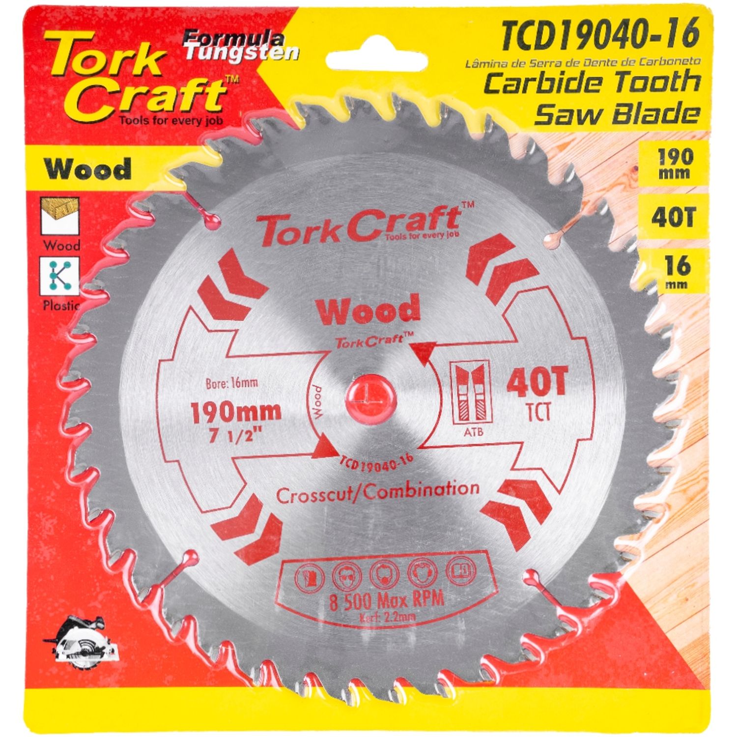 Blade 190 X 40t 16mm General Purpose Combination