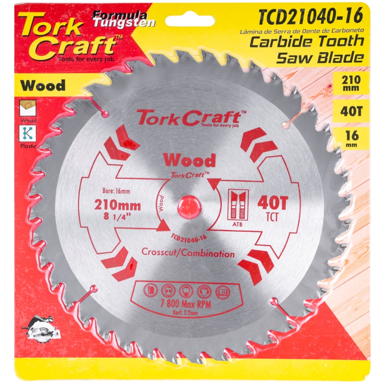 Blade Tct 210 X 40t 16mm General Purpose Combination