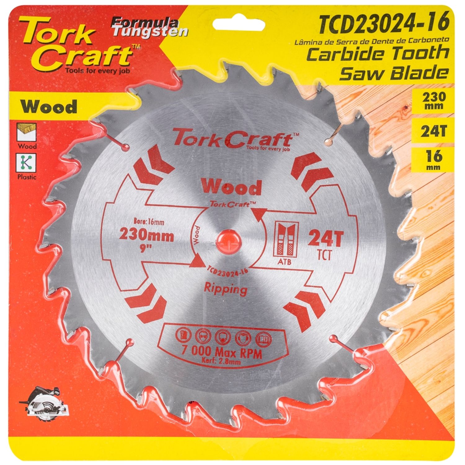 Blade Tct 230 X 24t 16mm General Purpose Rip