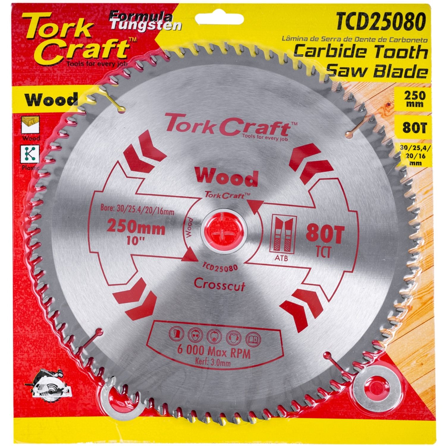 Blade Tct 250 X 80t 30/1/20/1 General Purpose Cross Cut Smooth