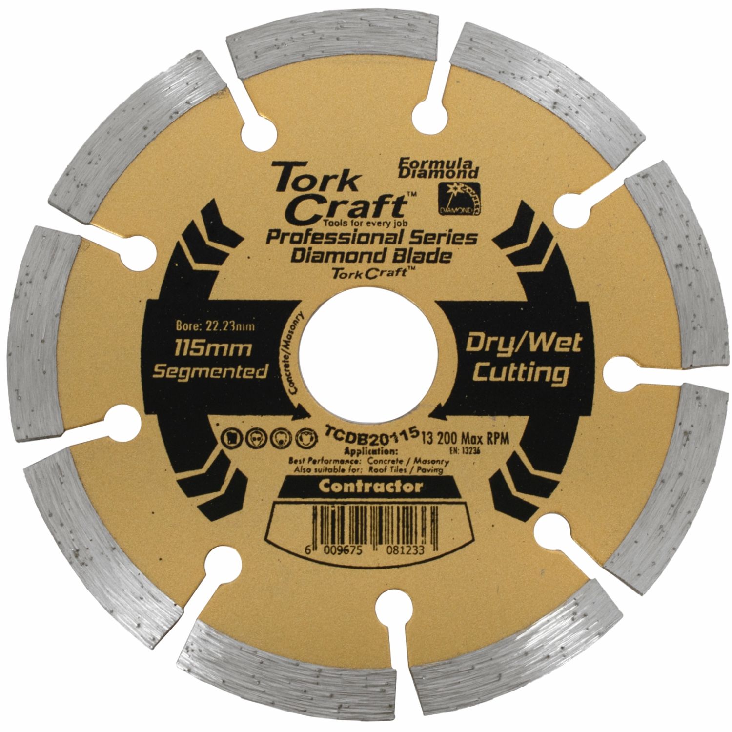 Diamond Blade 10mm Seg For Cutting Building Materials 115mm 22x23mm
