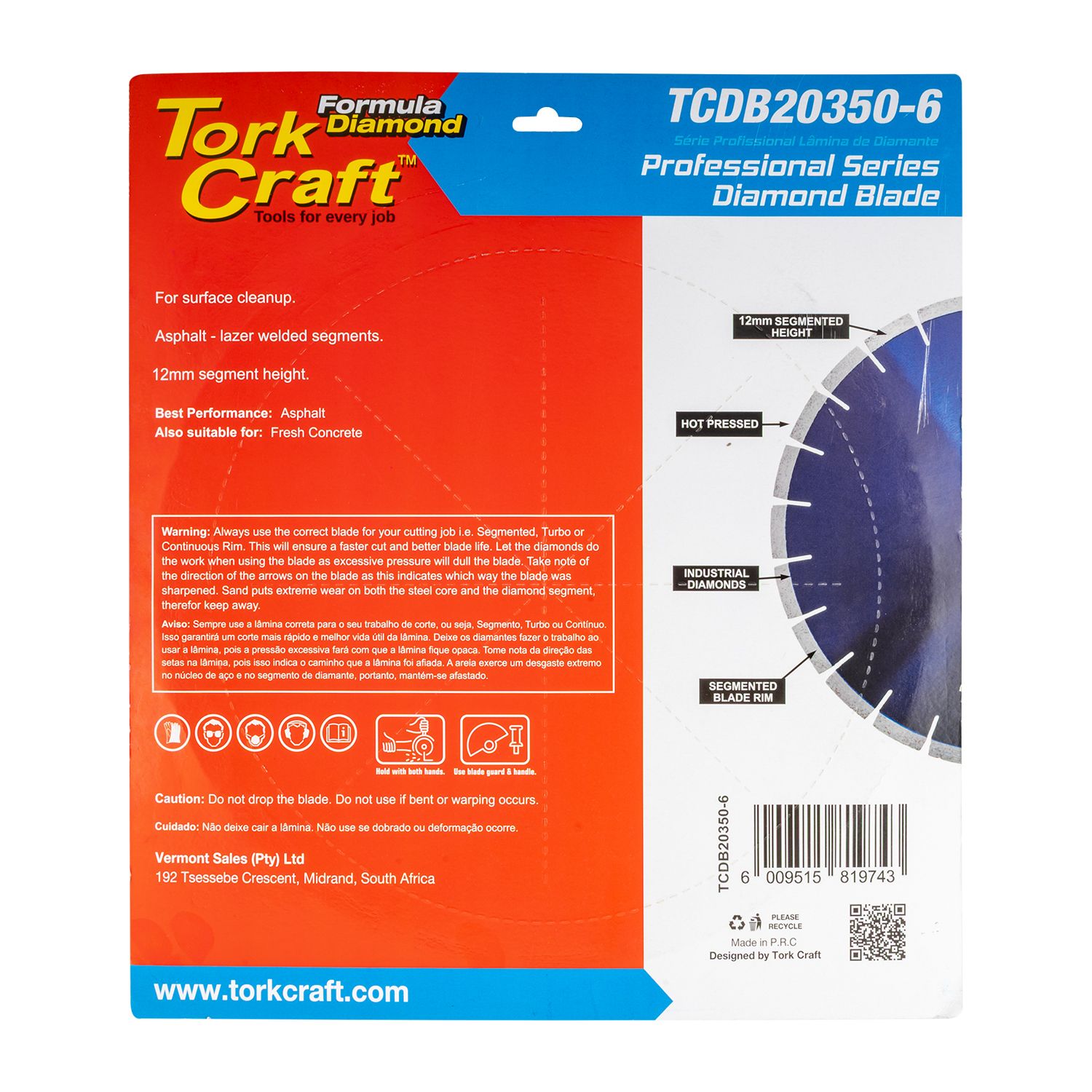 Diamond Blade 350x25.4mm Asphalt Laser Welded Segmented Tar
