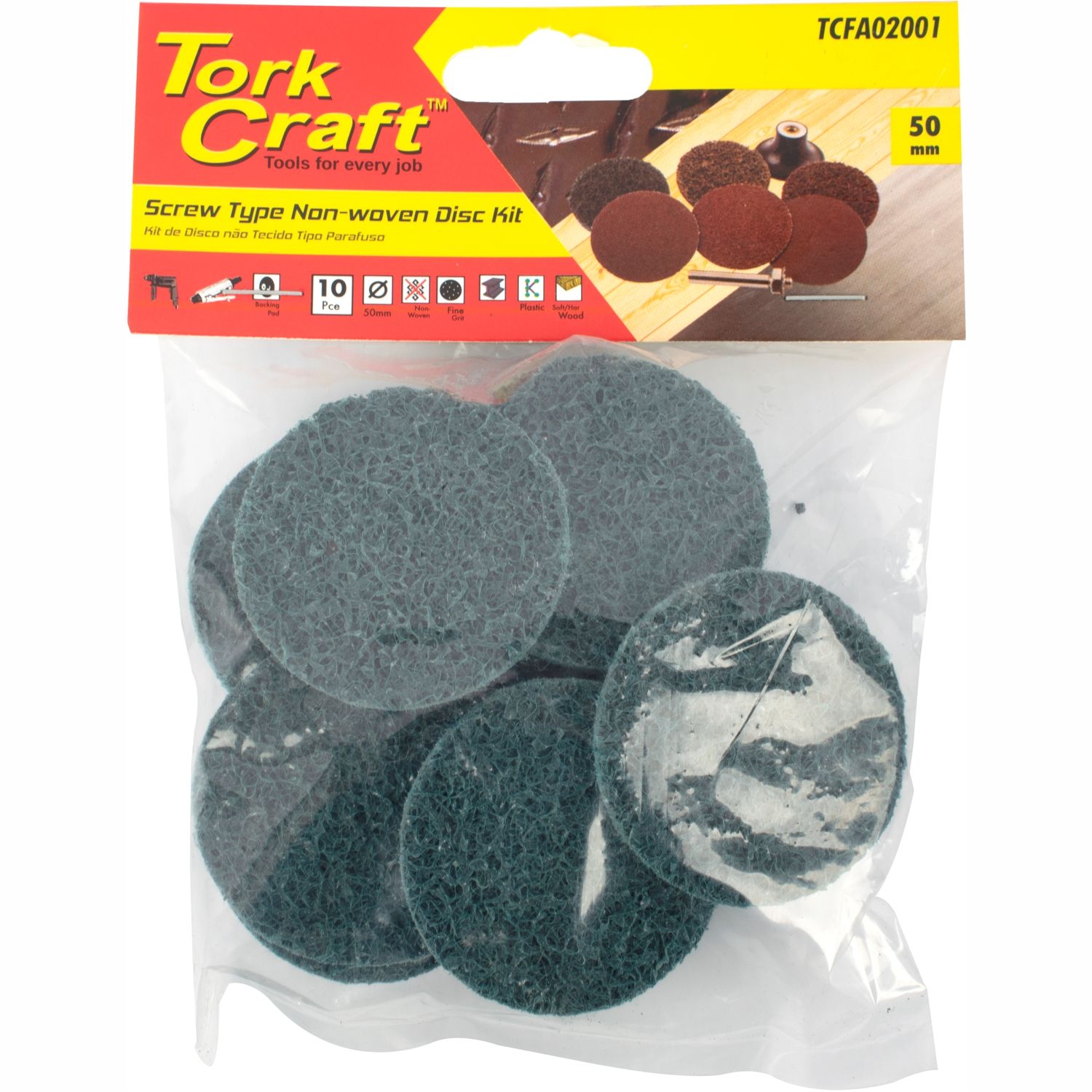 Non Woven Disc Screw Type 50mm 10pc Blue Fine For Surface Cond. Kit