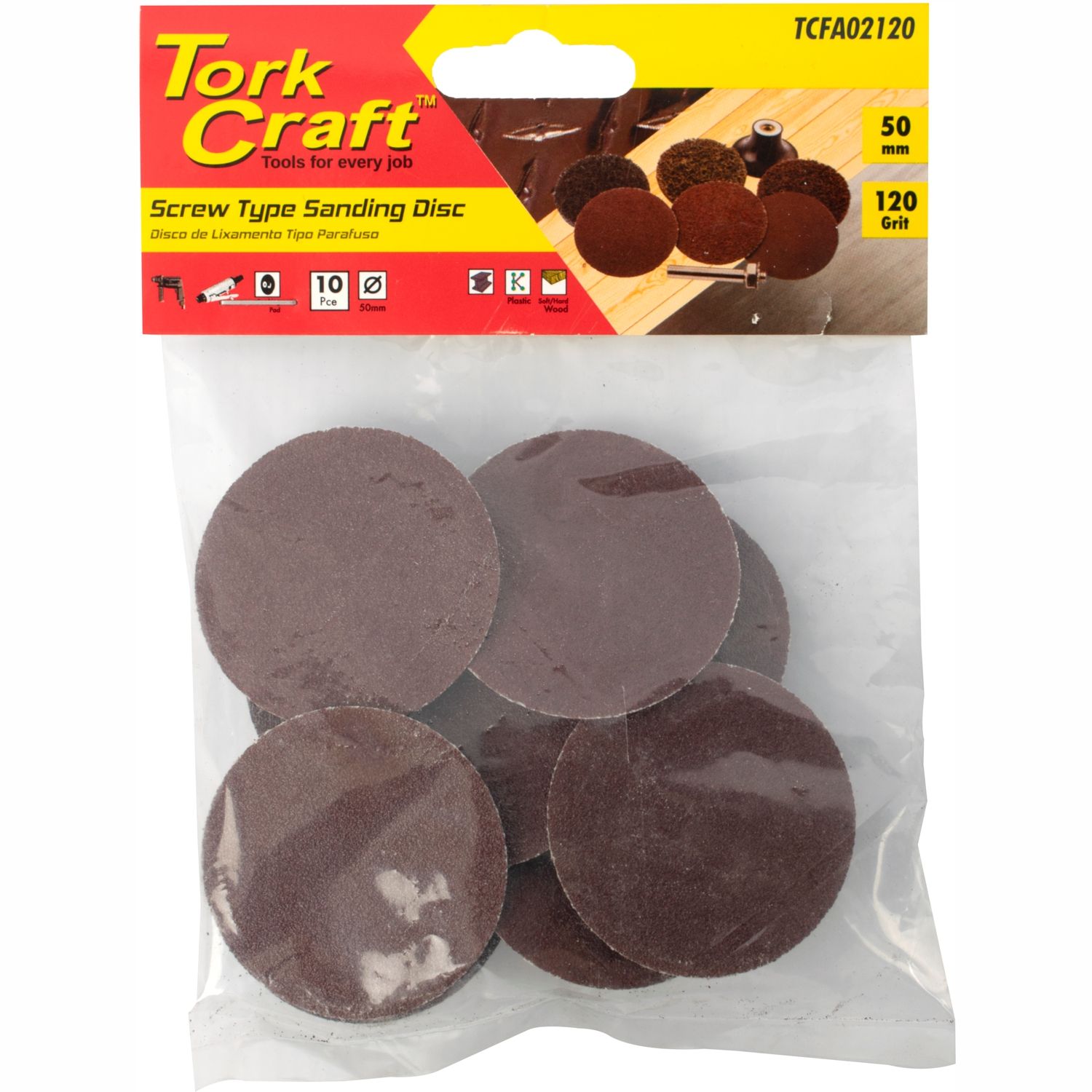Sand Disc Screw Type 50mm 120g 10pc For Surface Conditioning Kit
