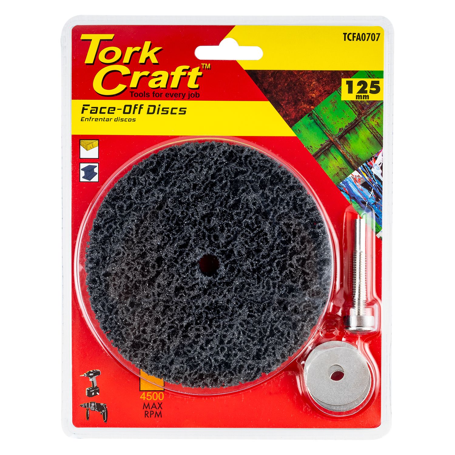 Face Off Disc And Arbor 125mm Carded For Drill