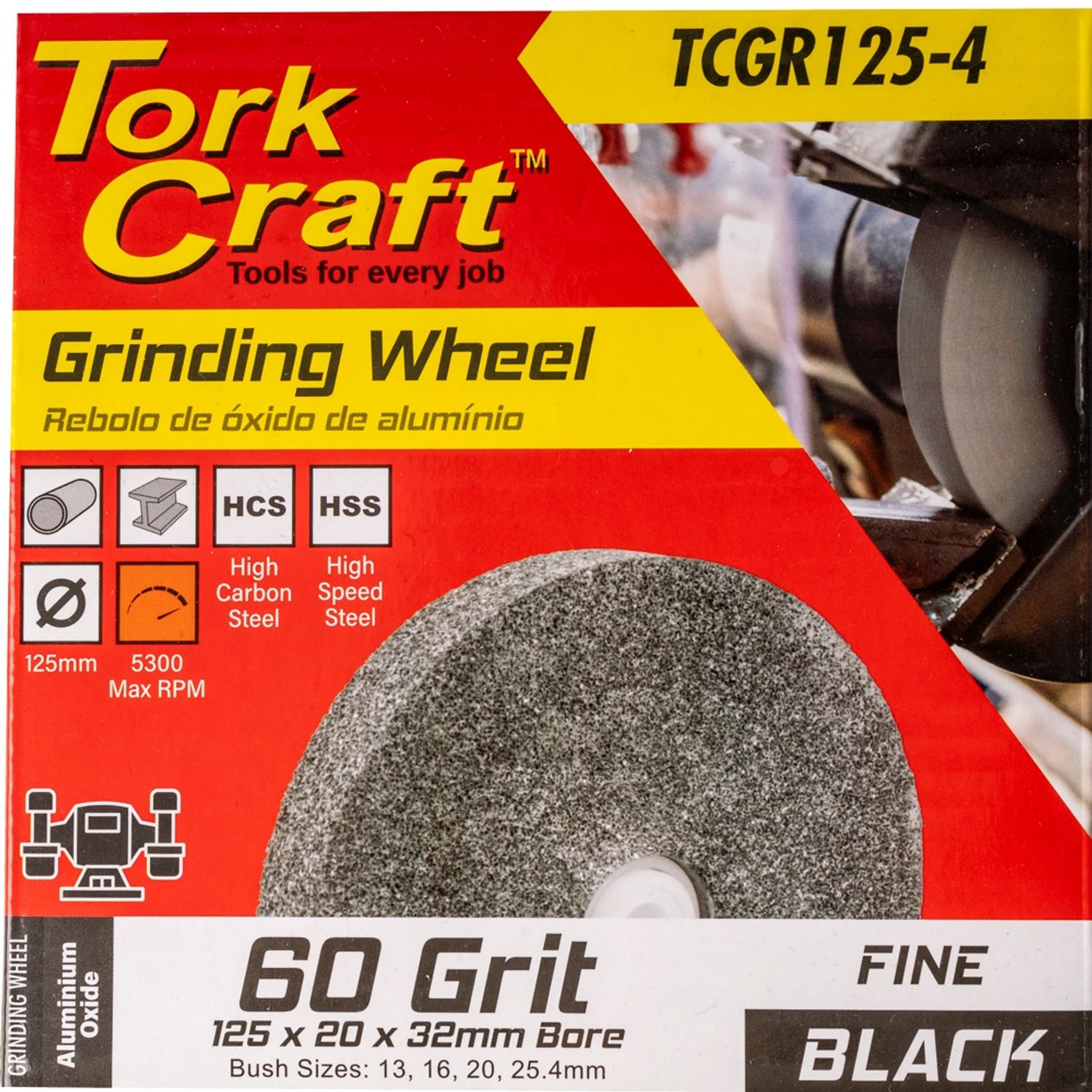 Grinding Wheel 125 X 20 X 32mm Bore Fine 60g Black