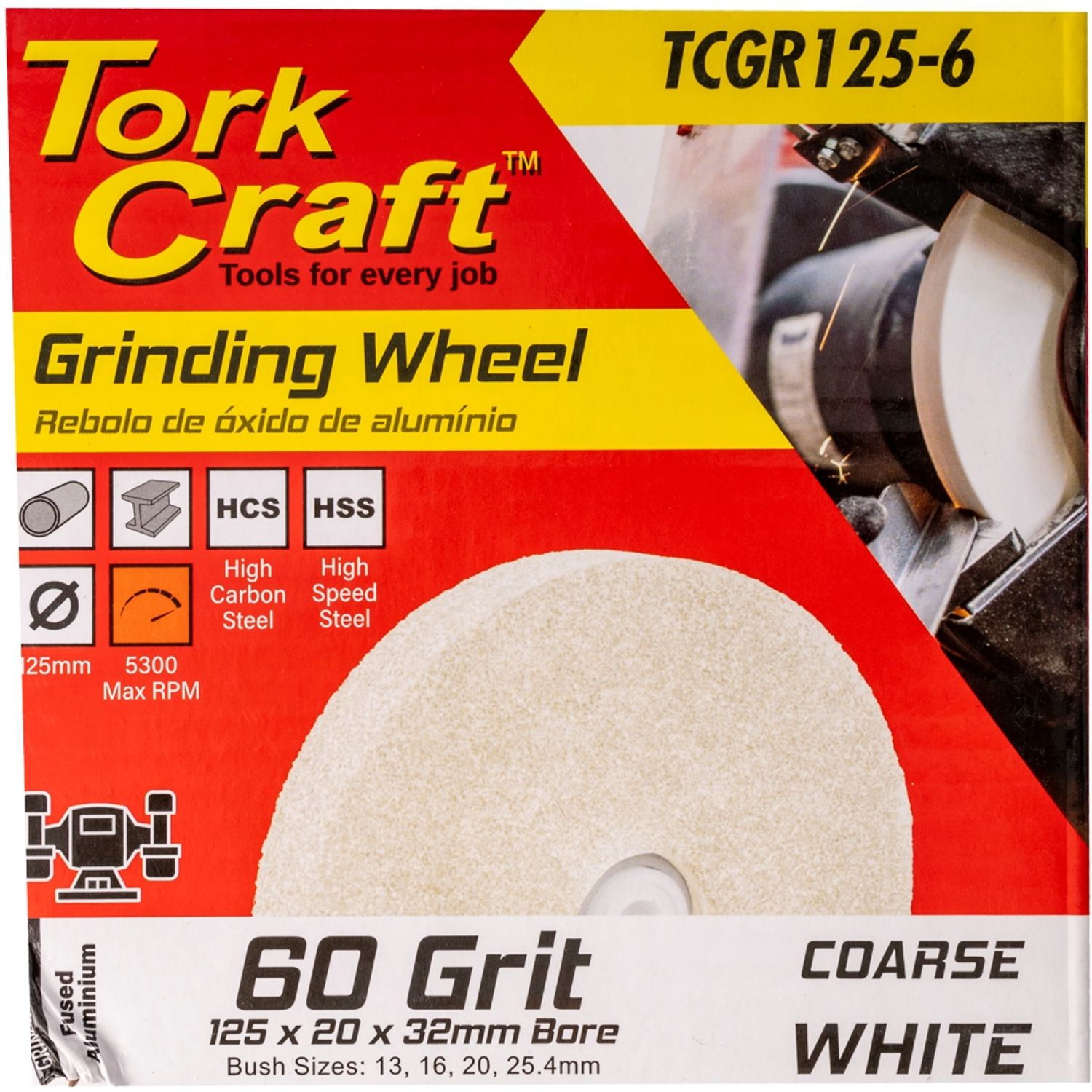 Grinding Wheel 125 X 20 X 32mm Bore Fine 60g White