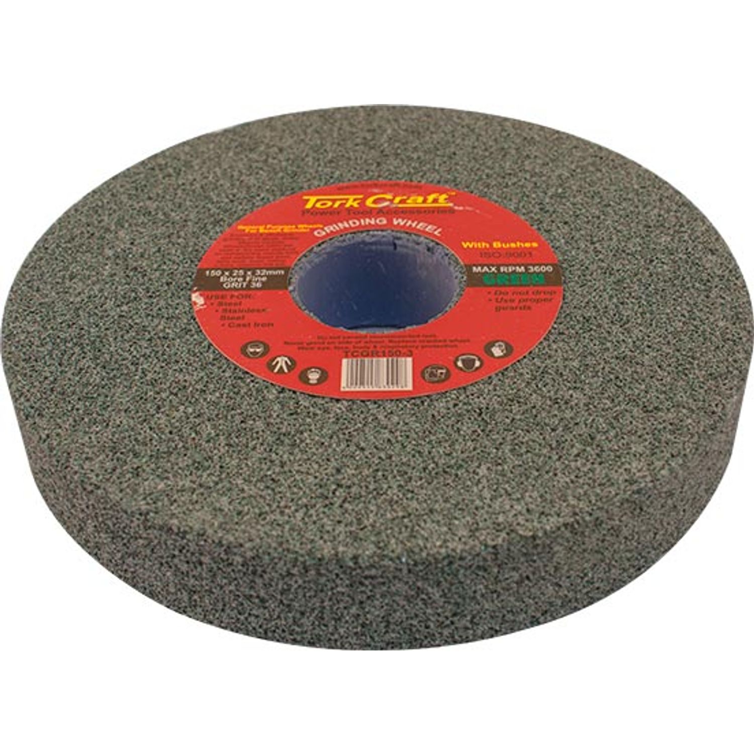 Grinding Wheel 150x25x32mm Bore Coarse 36gr W/bushes For B/g Green