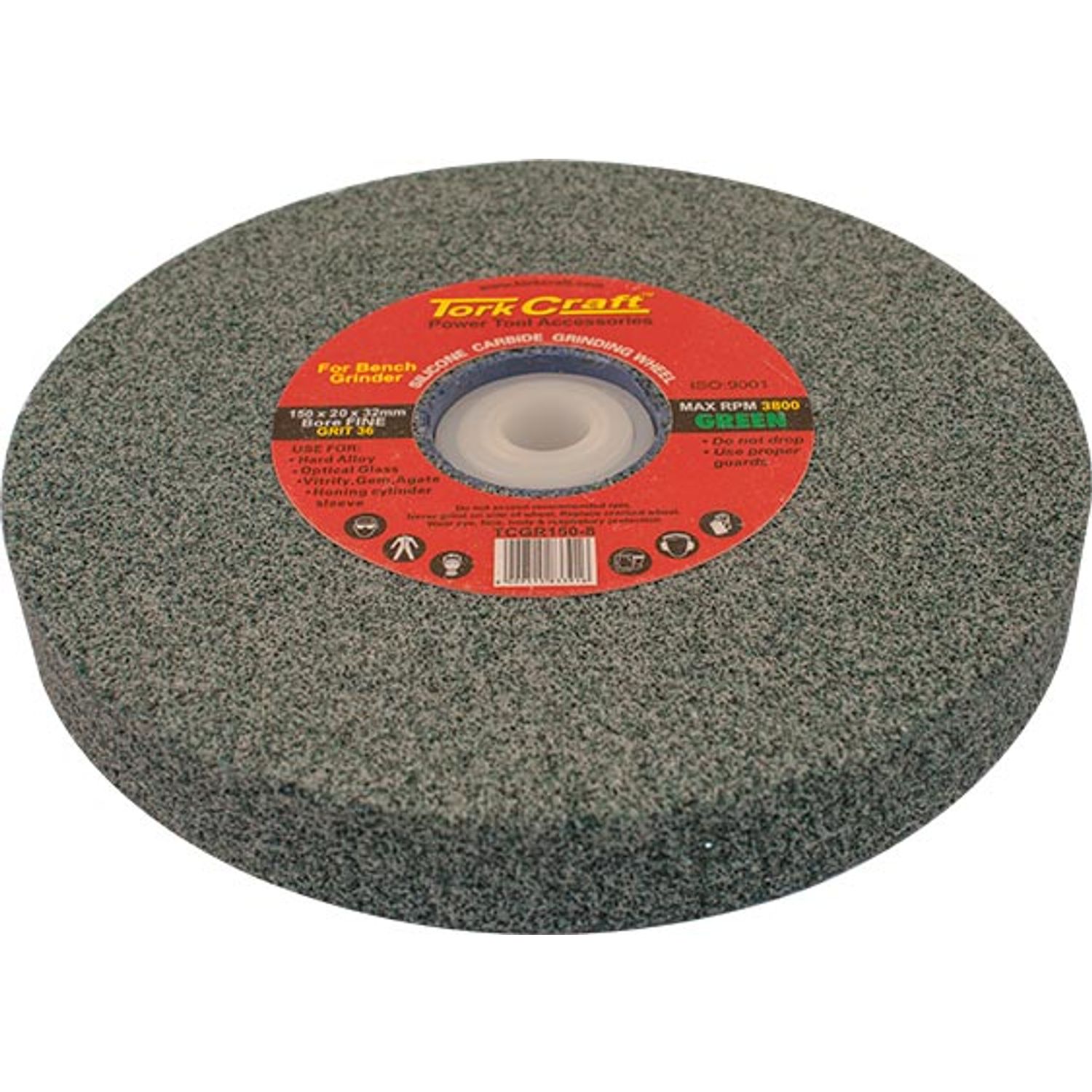 Grinding Wheel 150x20x32mm Green Coarse 36gr W/bushes For Bench Grin