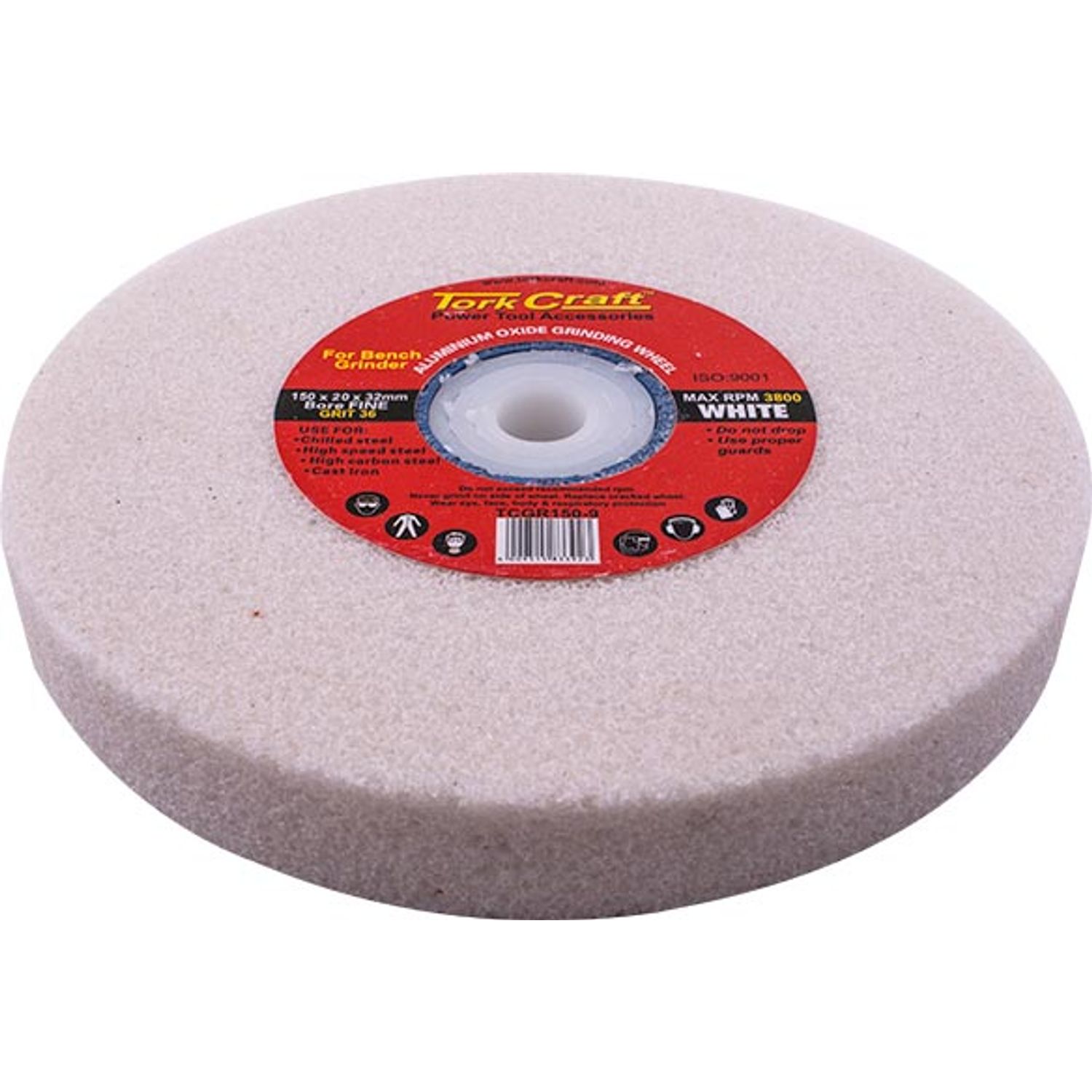 Grinding Wheel 150x20x32mm White Coarse 36gr W/bushes For Bench Grin