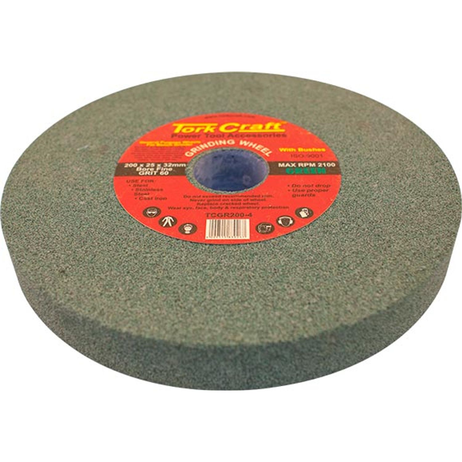 Grinding Wheel 200x25x32mm Bore Fine 60gr W/bushes For B/g Green