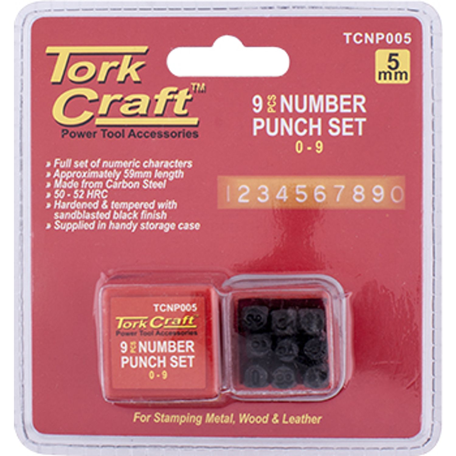 Number Punch Set 5mm (0-9mm) Black Finish