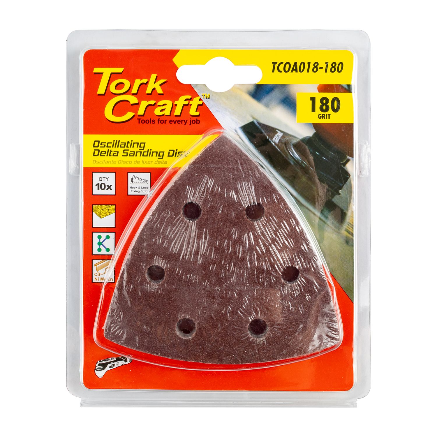 Oscillating Sandpaper A/o 93mm 10pc Delta Shape 180grit