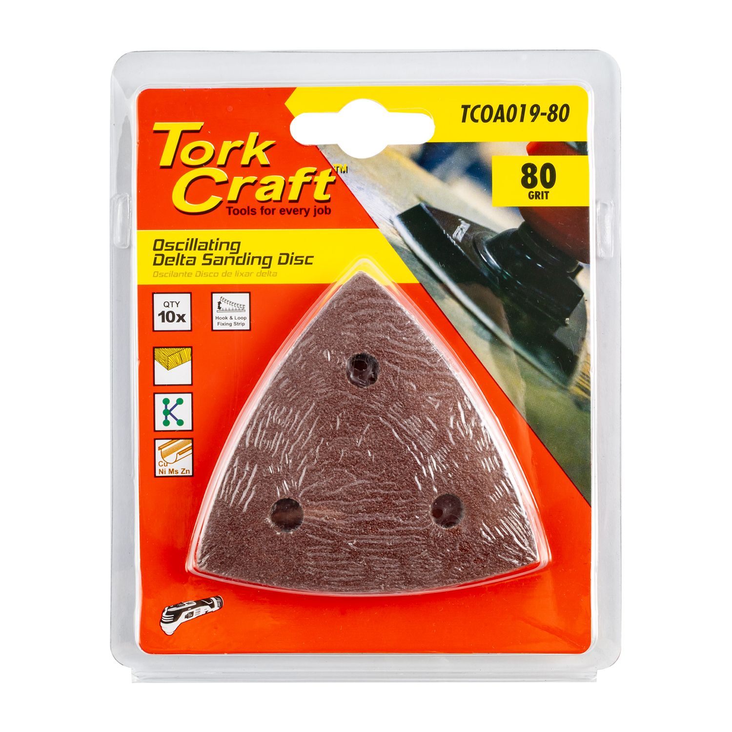 Oscillating Sandpaper A/o 80mm 10pc Delta Shape 80grit