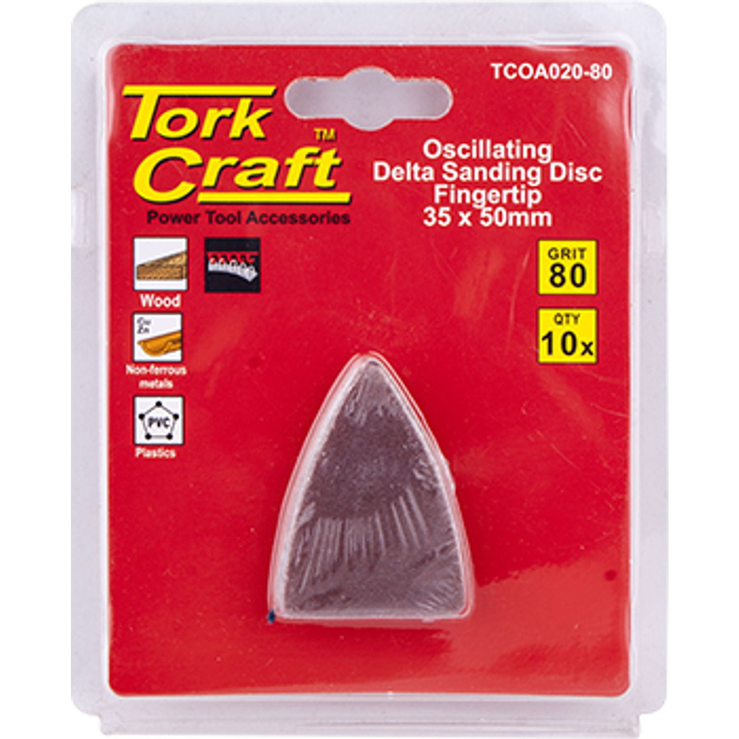 Oscillating Sandpaper A/o 35x50mm 10pc Fingertip 80grit