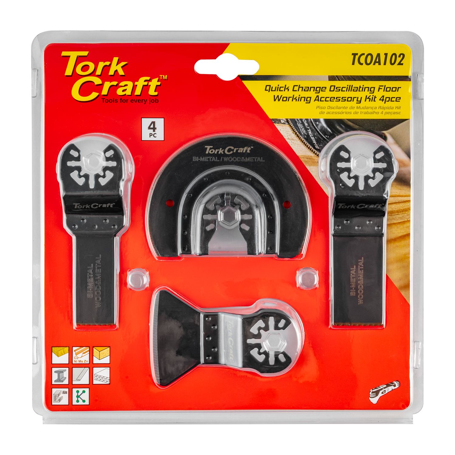 Quick Change Oscillating Floor Working Accessory Kit 4pc
