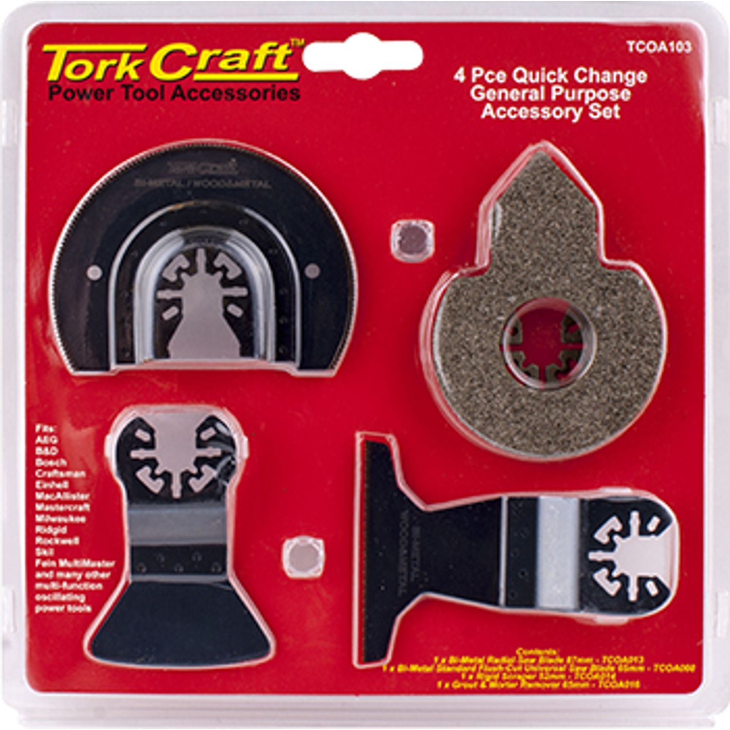 Quick Change Oscillating General Purpose Accessory Kit 4pc