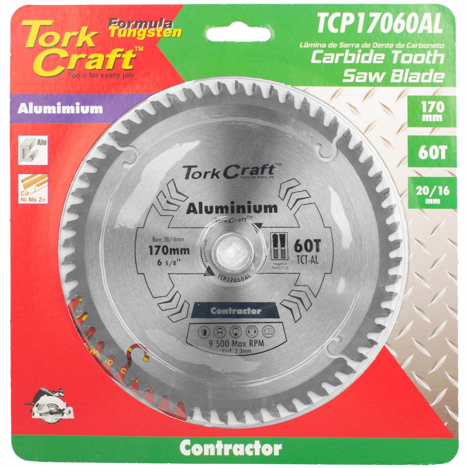 Blade Contractor Alum 170 X 60t 20/16 Circular Saw Tct