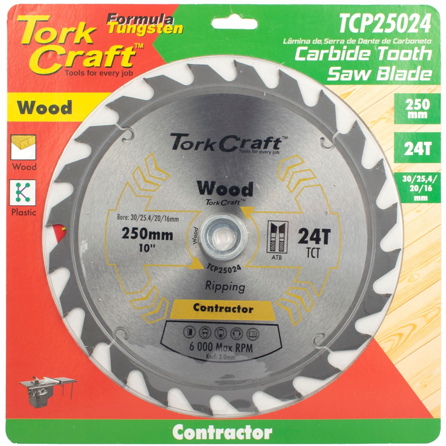Blade Contractor 250 X 24t 30/16 Circular Saw Tct