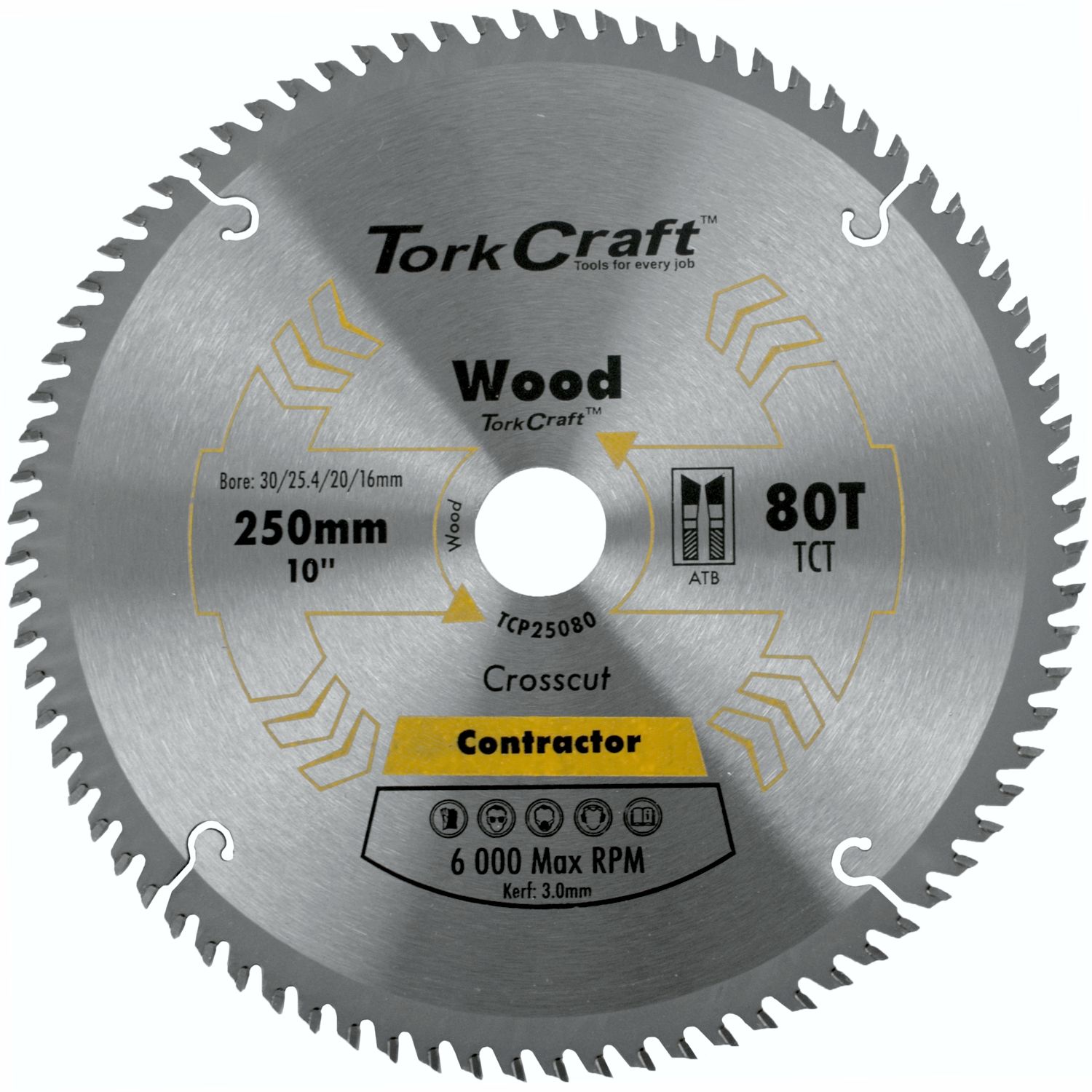 Blade Contractor 250 X 80t Atb 30/16 Circular Saw Tct