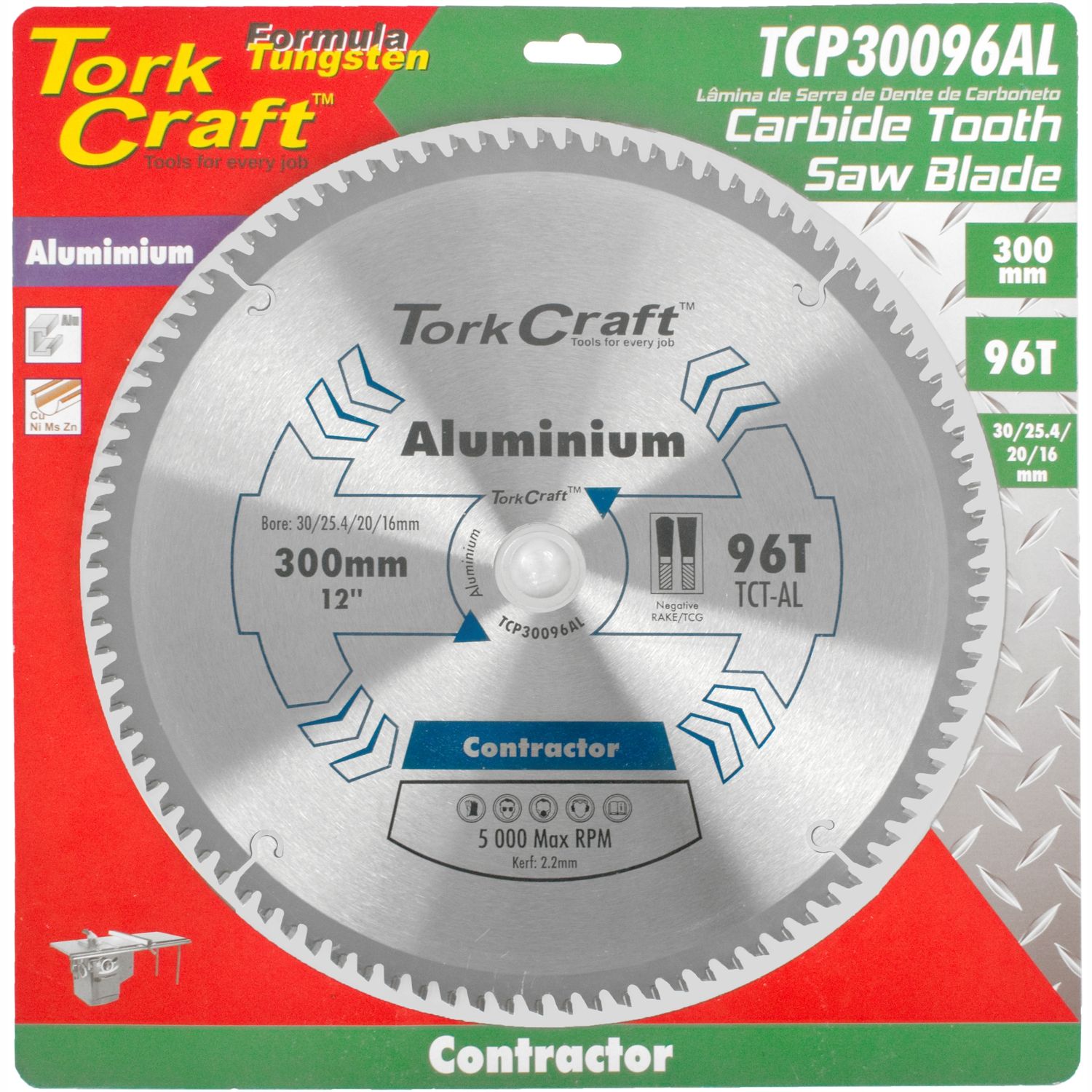 Blade Contractor Alum 300 X 96t 30/1/20/16 Circular Saw Tct