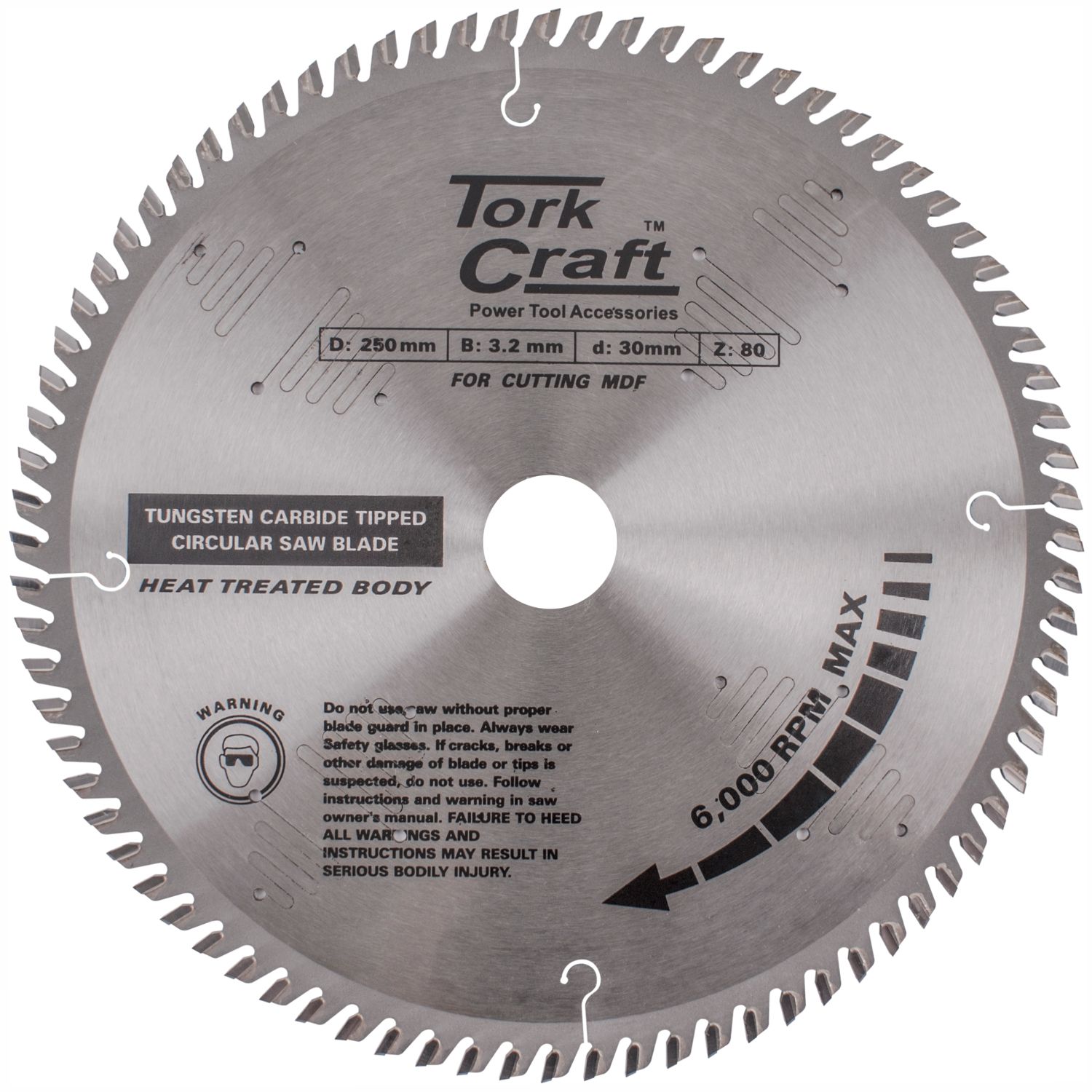 Blade Tct 250 X 80t 30mm Alum Tcg Negative Profesional Industrial
