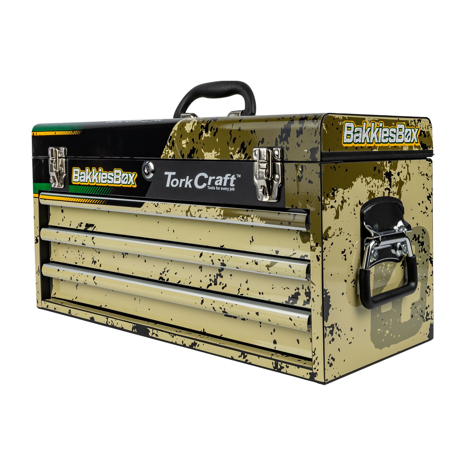 TORK CRAFT BakkiesBox Limited Edition 154-Piece 3-Drawer Track Box Tool Set TCTB154LTD
