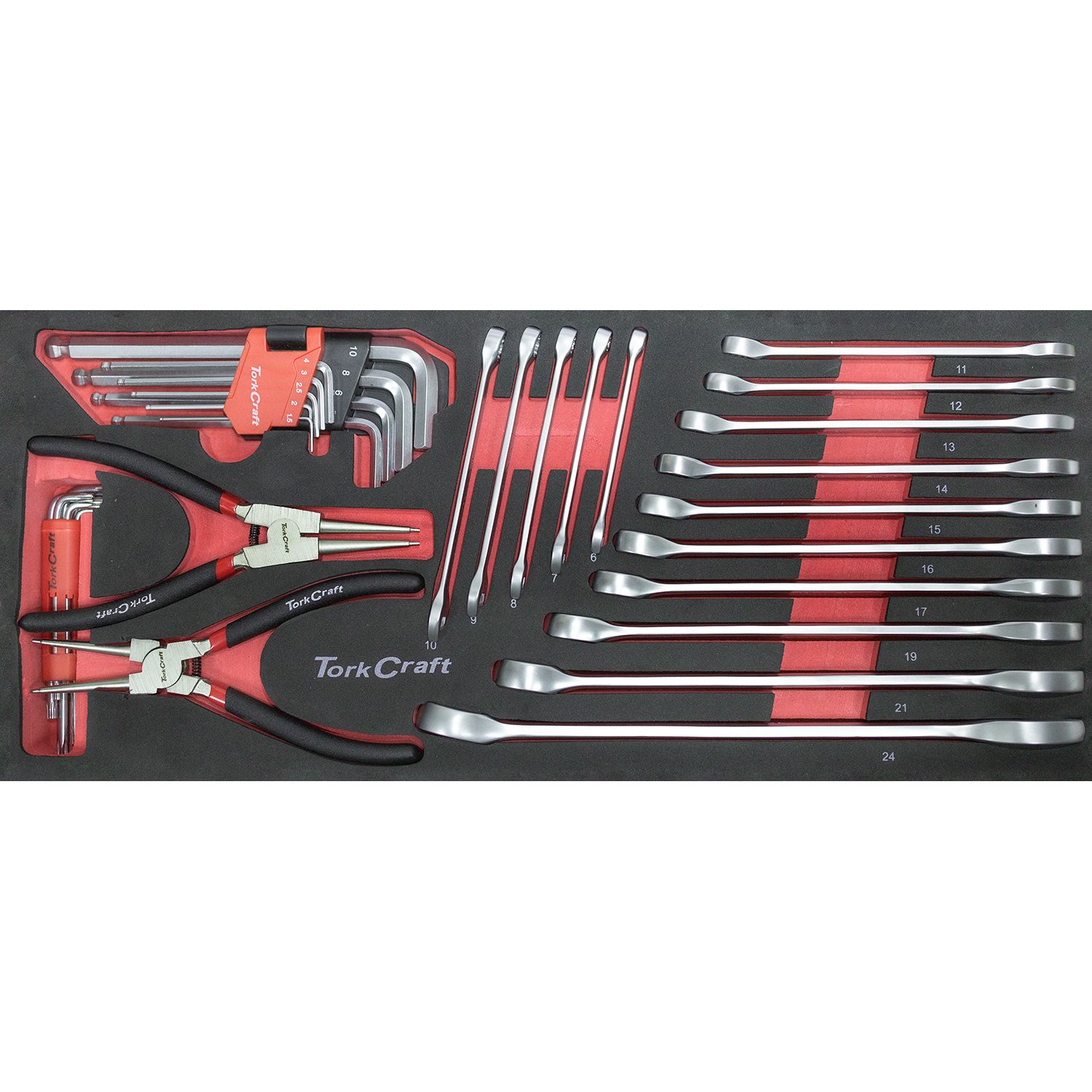 TORK CRAFT 154-Piece 3-Drawer Track Box Tool Set 535 x 255 x 315mm TCTB154