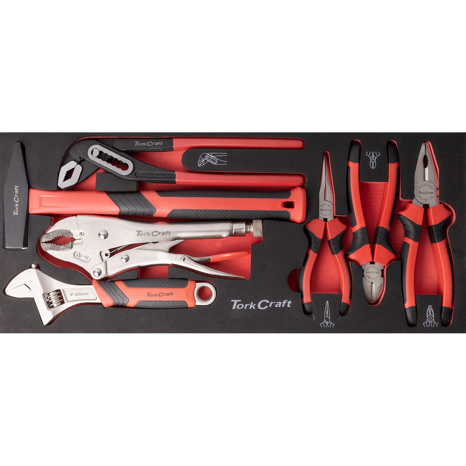 TORK CRAFT 154-Piece 3-Drawer Track Box Tool Set 535 x 255 x 315mm TCTB154