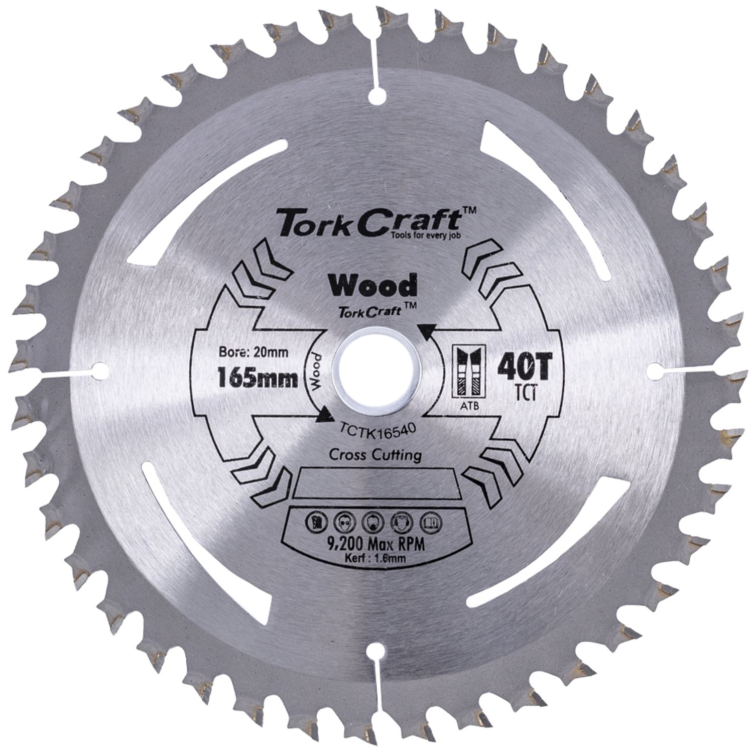 Tct Saw Blade 165mm X 1.6mm X 20mm X 40t Wood Thin Kerf