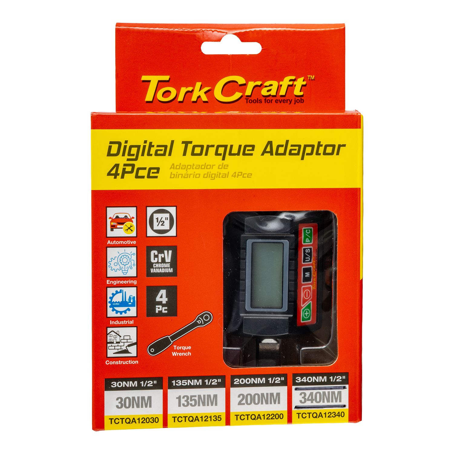 Digital Torque Gauge/adaptor 10 - 340nm 1/2'dr 2% Acc