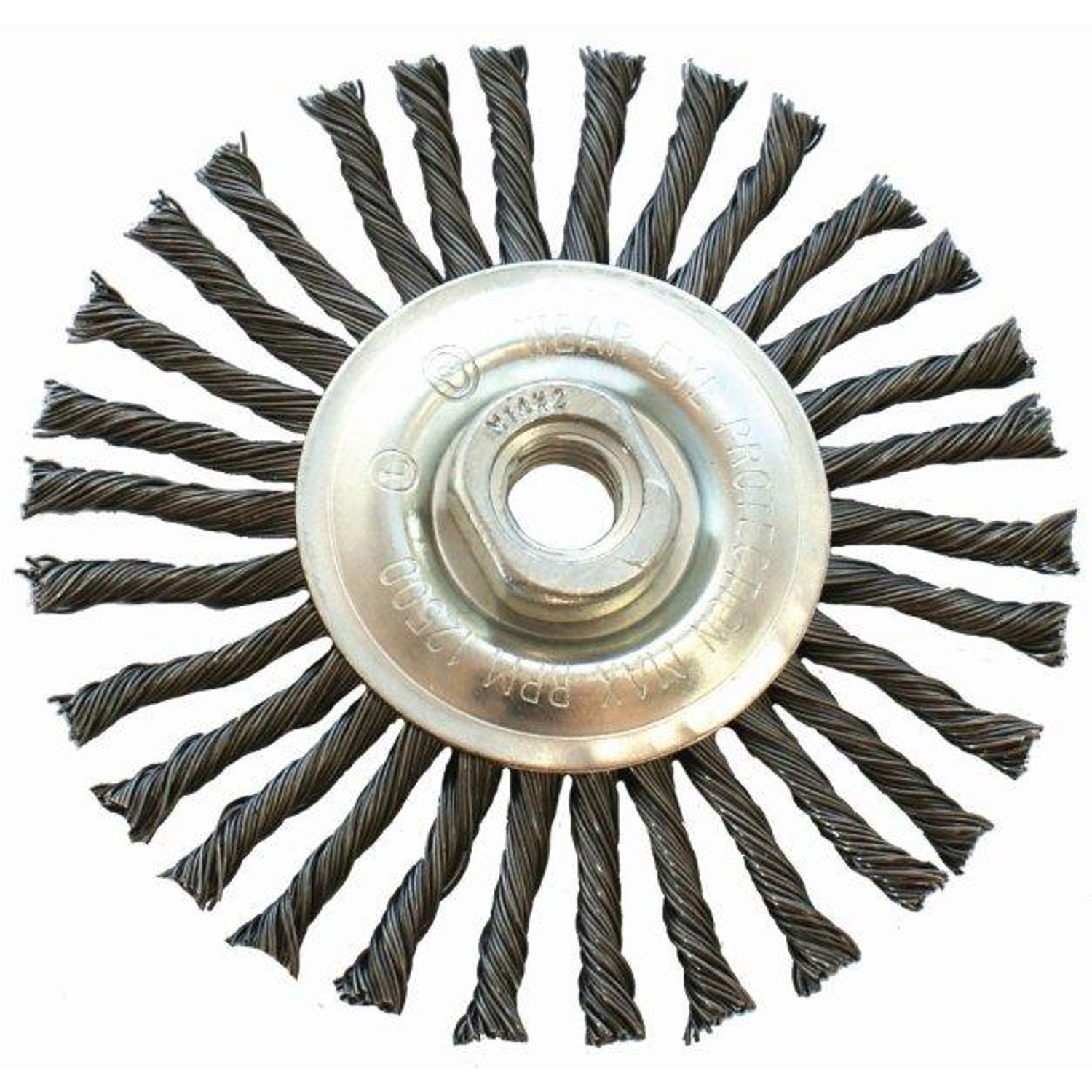 Wire Wheel Brush Single Section Twisted Plain 115mmxm14 Blister