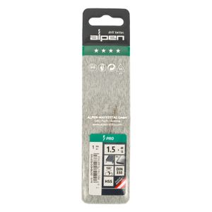 ALPEN Pro Hss 1.5mm Drill Din 338 Rn 135 Split Point Plastic Wallet (