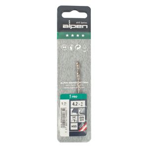 ALPEN Pro Hss 4.2mm Drill Din 338 Rn 135 Split Point Plastic Wallet (